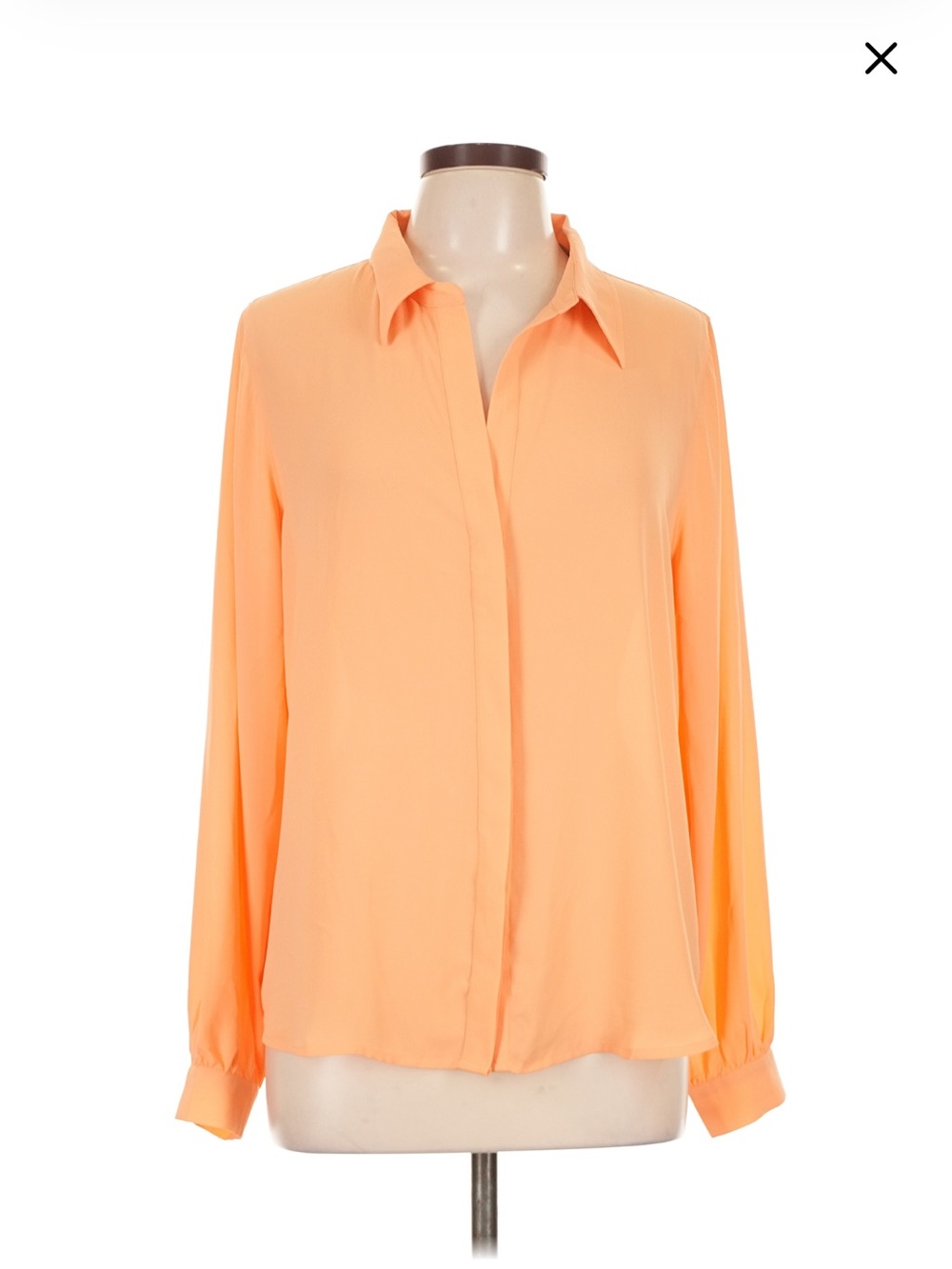 White House Black Market Peach Button-Front Blouse